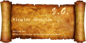 Vingler Orsolya névjegykártya